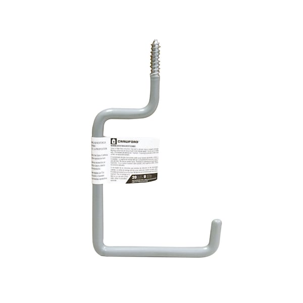 Crawford Crawford 7.17 in. L Vinyl Coated Gray Steel Large Storage Hook 20 lb. cap. 1 pk SS17-25 - main